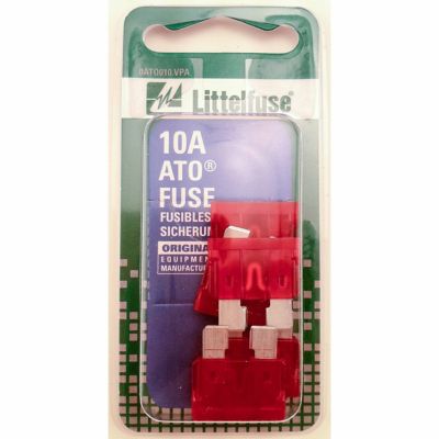 Littelfuse 10A ATO Blade Fuses, 5 pc.