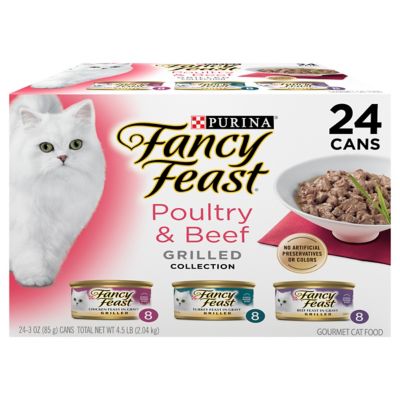 Fancy Feast Purina Grilled Wet Cat Food Poultry and Beef Collection Wet Cat Food Variety Pack