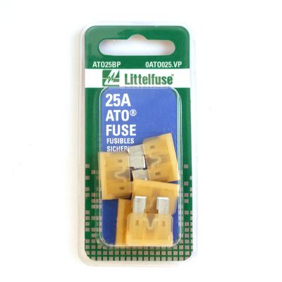 Littelfuse 25A ATO Blade Fuses, 5 pc.