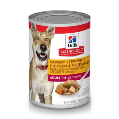 Hill's Science Diet Adult Savory Chicken and Vegetables Stew Wet Dog Food, 12.8 oz.