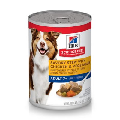 Hill's Science Diet Senior 7+ Savory Chicken and Vegetables Stew Wet Dog Food, 12.8 oz. Can