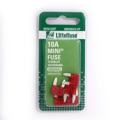 Littelfuse 10A Mini Blade Fuses, 5 pc.