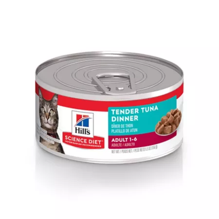 Hill's Science Diet Wet Adult Cat Food Tender Tuna Chunks 5.5 oz Can Wet Cat Food