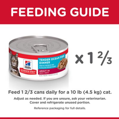 Image showing 6 th Hill's Science Diet Adult Cat Food, Tender Ocean Fish Dinner, Canned, 5.5 oz.