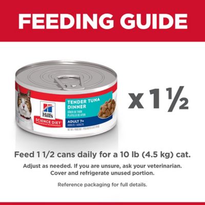 Image showing 5 th Hill's Science Diet Senior 7+ Cat Food, Tender Tuna Dinner, Canned, 5.5 oz.