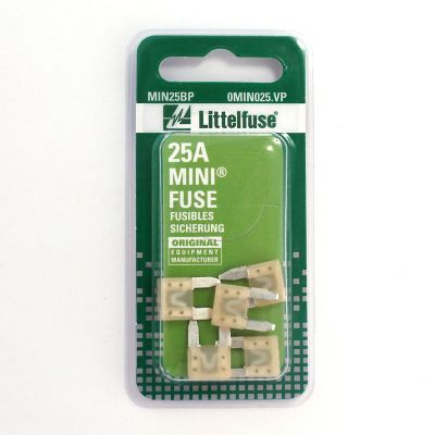 Littelfuse 25A Mini Blade Fuses, 5 pc.