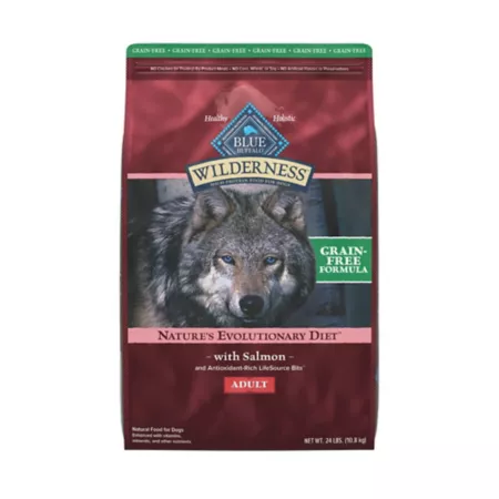 Blue Buffalo Wilderness Adult Real Salmon Recipe High Protein Dry Dog Food Grain Free Dry Dog Food