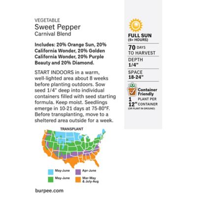 Image showing  Carnival Mix Sweet Pepper Seeds
