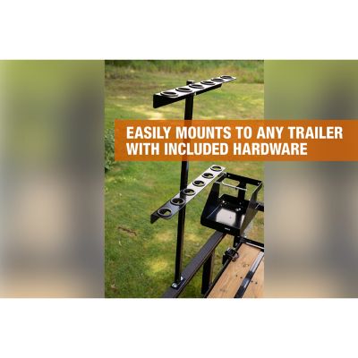 Image showing  Vertical Steel Hand Tool Rack for Open Landscape Trailers