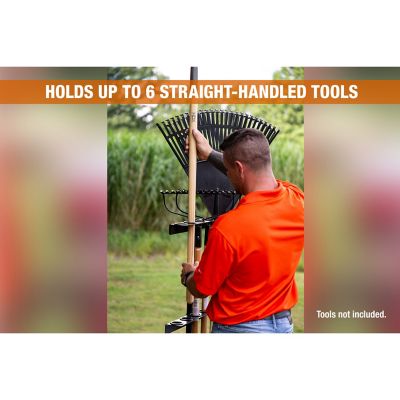 Image showing  Vertical Steel Hand Tool Rack for Open Landscape Trailers