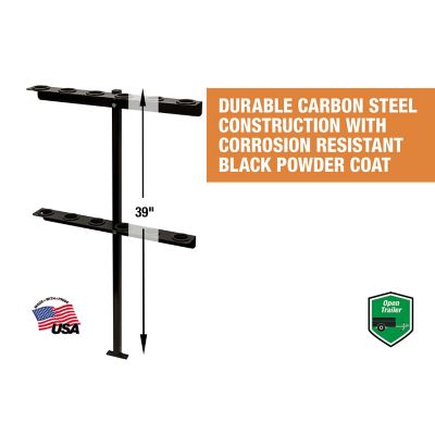 Image showing  Vertical Steel Hand Tool Rack for Open Landscape Trailers