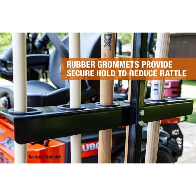 Image showing  Vertical Steel Hand Tool Rack for Open Landscape Trailers
