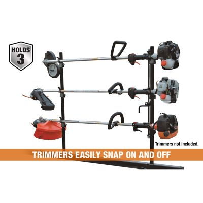 Image showing  3-Position Snap-In Lockable Steel Trimmer Rack for Open Landscape Trailers, Black