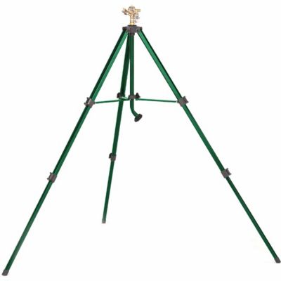 Image showing  6,359 sq. ft. Brass Impact Sprinkler on Tripod Sprinkler Base
