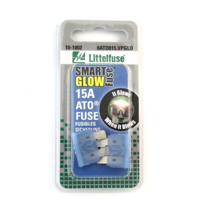 Littelfuse 15A Smart Glow ATO Blade Fuses, 2 pc.