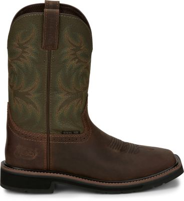 Image showing  Men's Steel Toe Driller Cowhide Stampede Collection Work Boots, 11 in.