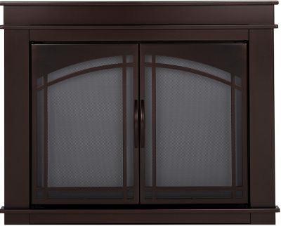 Pleasant Hearth Fenwick Cabinet Style Glass Fireplace Doors, Fenwick, Rubbed Bronze, Medium