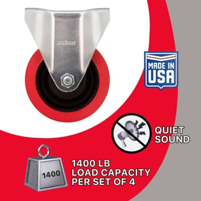 Image showing  4 in. Polyurethane Rigid Plate Caster, Non-Marking, USA-Made, 350 lb. Capacity