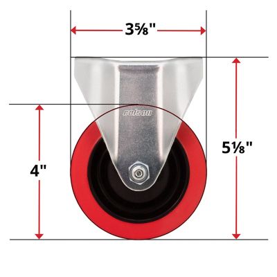 Image showing  4 in. Polyurethane Rigid Plate Caster, Non-Marking, USA-Made, 350 lb. Capacity