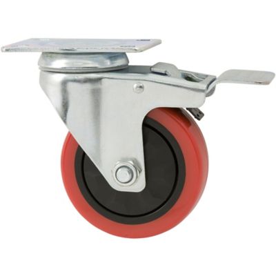 Waxman 4 in. 250 lb. Capacity Titan Swivel with Brake Polyurethane Caster, 4120755TD