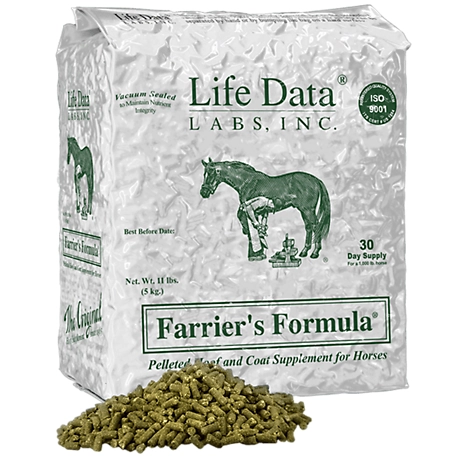 Life Data Labs Farrier's Formula Original Strength Pelleted Hoof and Coat Supplement for Horses, 11 lb.