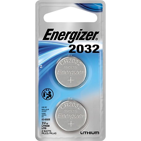 Energizer 2032 Lithium Coin Batteries, 2-Pack