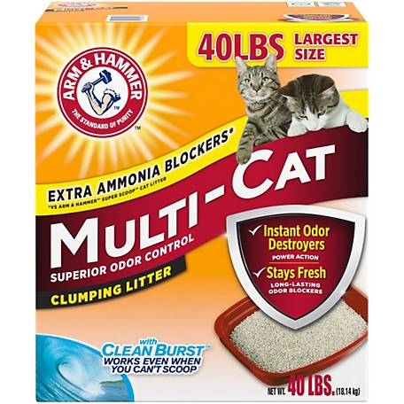 Arm & Hammer Multi-Cat Clumping Cat Litter, Scented, 40 lb. Box