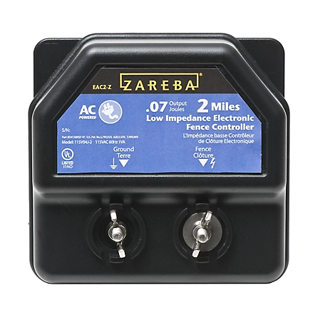 Zareba 0.07 Joule 2-Mile AC-Powered Electric Fence Charger, 110-120 VAC/60Hz/1V Input, 1,922V Output