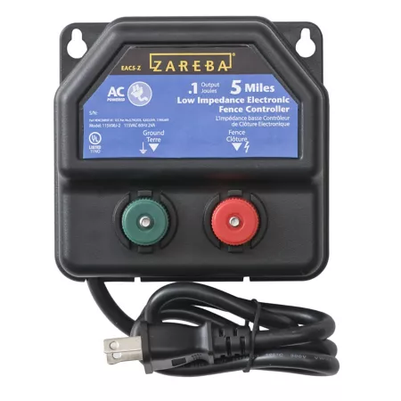 Zareba AC Powered Electric Fence Charger 0.1 Joule 5 Mile 110-120VAC/60Hz/1V Input 6000V Uncharged Output Electric Fence Chargers