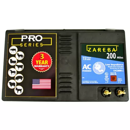 Zareba AC Powered Low Impedance Electric Fence Charger 15 Joules 200 Mile Electric Fence Chargers