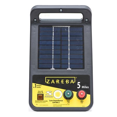 Zareba 0.15 Joule 5-Mile Solar-Powered Low Impedance Electric Fence Charger, 2-Week Battery Life