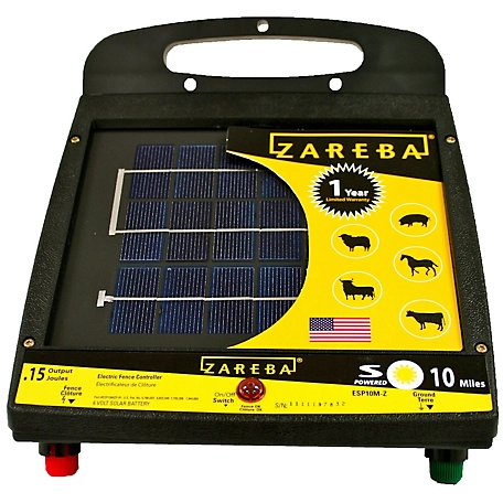 Zareba 0.15 Joule 10-Mile Solar-Powered Low Impedance Electric Fence Charger, 2-Week Battery Life
