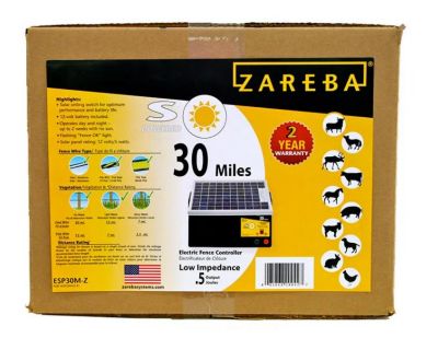 Image showing  0.5-Joule 30-Mile Solar-Powered Low Impedance Fence Charger, 12V, 5W