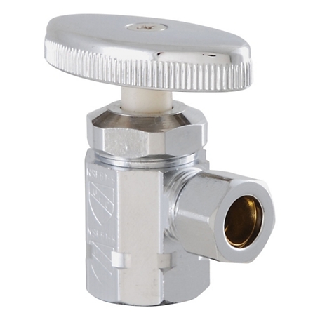 LDR Industries 1/2 in. I.P. x 3/8 in. Compression Shut-Off Angle Valve, Chrome-Plated