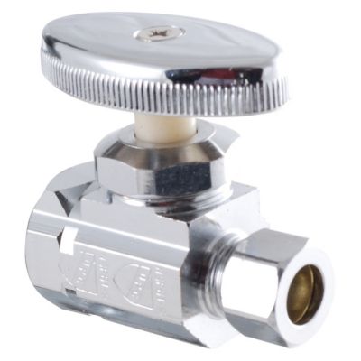 LDR Industries 1/2 in. I.P. x 3/8 in. Comp Straight Shut-Off Valve, Chrome-Plated