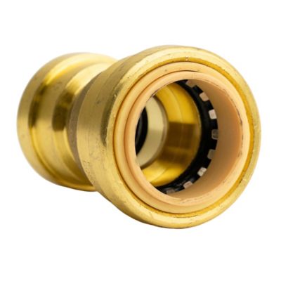 Image showing  3/4 in. Push-to-Connect x 1/2 in. Push-to-Connect Brass Reducing Coupling Fitting