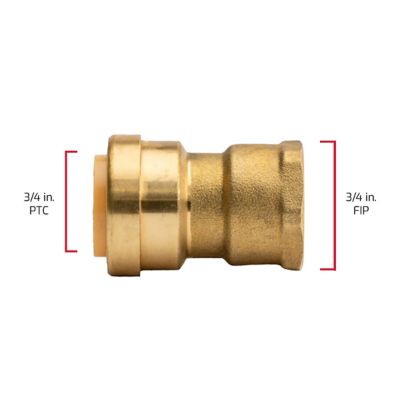 Image showing  3/4 in. Push-to-Connect x 3/4 in. FNPT Female Brass Adapter Fitting