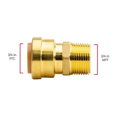 Image showing  3/4 in. Push-to-Connect x 3/4 in. MNPT Male Brass Adapter Fitting