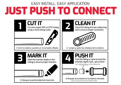 Image showing  3/4 in. Push-to-Connect Brass Tee Fitting