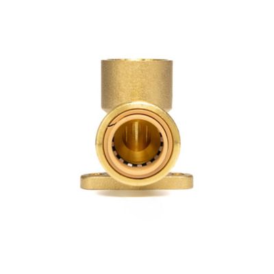 Image showing  1/2 in. Push-to-Connect x FNPT Female Brass Drop Ear 90 Degree Elbow Fitting