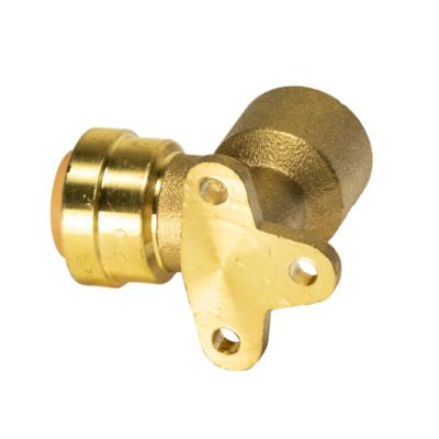 Image showing  1/2 in. Push-to-Connect x FNPT Female Brass Drop Ear 90 Degree Elbow Fitting