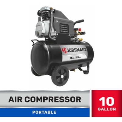 JobSmart 2 HP 10 gal. Single-Stage Horizontal Portable Air Compressor