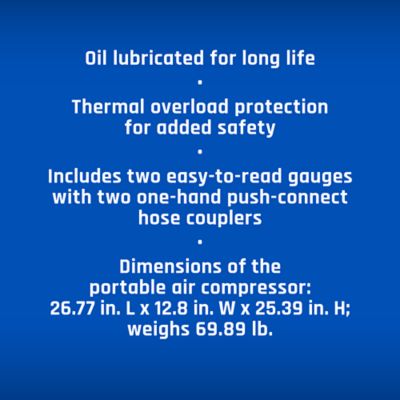 Image showing  2 HP 10 gal. Single-Stage Horizontal Portable Air Compressor