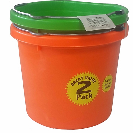 Fortex Industries 14 qt. Flatback Buckets, 2-Pack