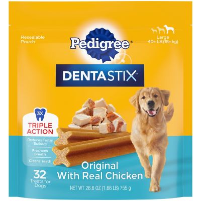DENTASTIX Dog Treats, Original, Large, 32 ct.