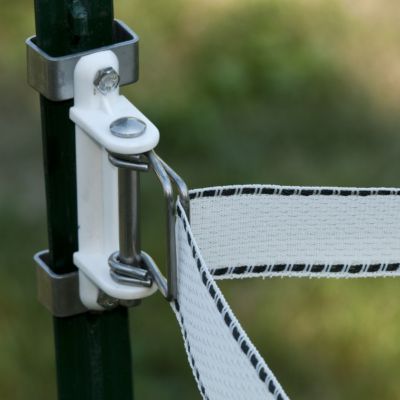 Image showing  T-Post Polytape Corner Insulator for All Polytape Widths Up to 2 in., White