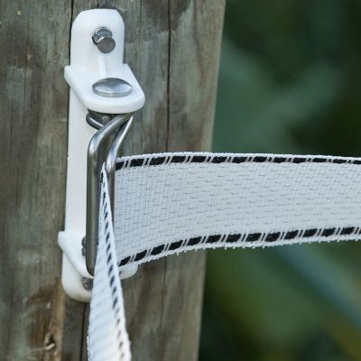 Image showing  Wood Post Polytape Corner Insulator for All Polytape Widths Up to 2 in., White