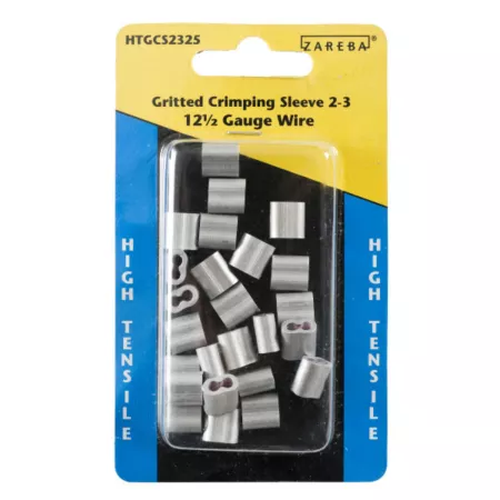 Zareba 2-3 Grained Wire Crimp Sleeves for 12-1/2 Gauge Wire Pack of 25 Crimping Tools & Sleeves