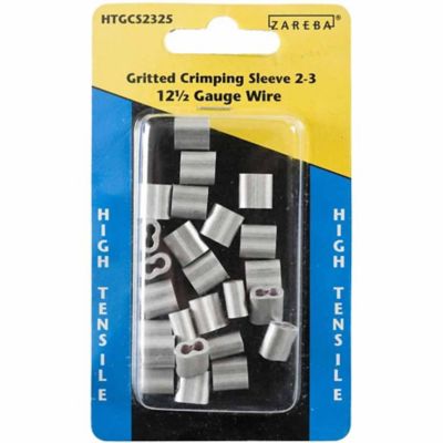 Image showing  2-3 Gritted Wire Crimping Sleeves for 12-1/2 Gauge Wire, 25 pk.