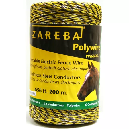 Zareba 656 ft x 180 lb Polywire Electric Fence with 6 Conductors Electric Fence Wire & Tape